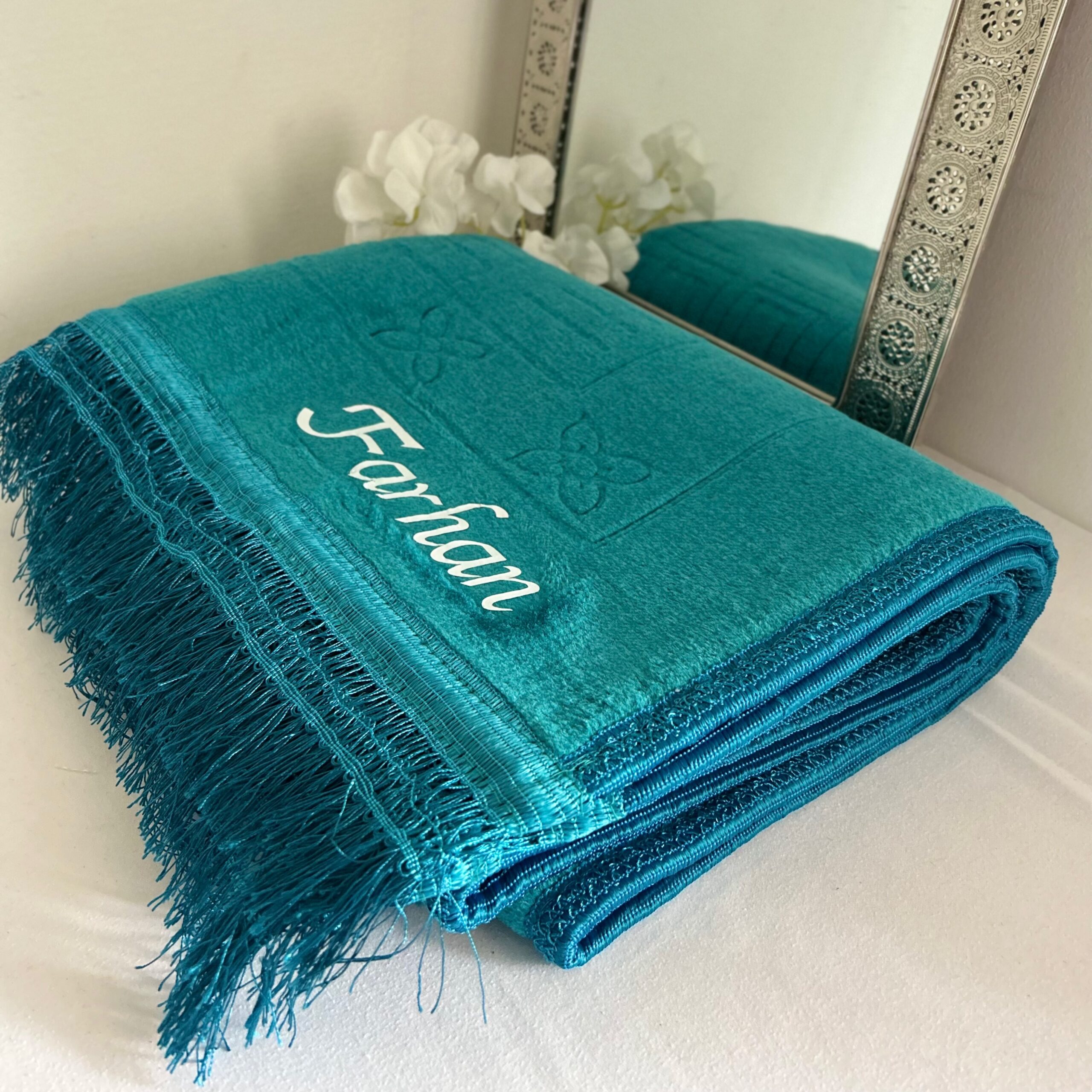 Tapis de prière bleu